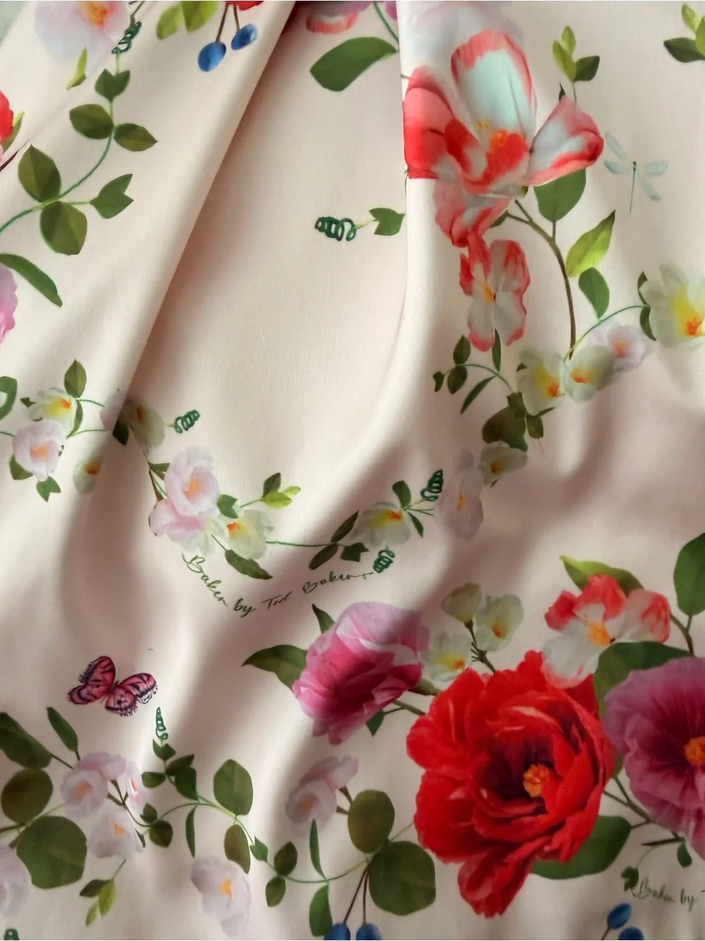Ted Baker Pink Floral Fit-and-Flare Dress for Girls